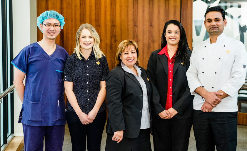 Group shot of caregivers from different departments