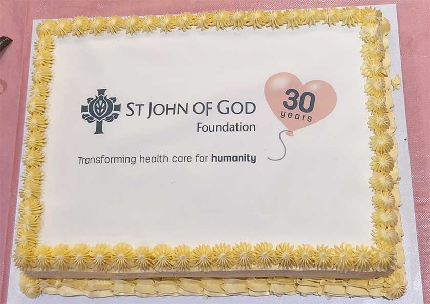 30th anniversary cake for St John of God Foundation