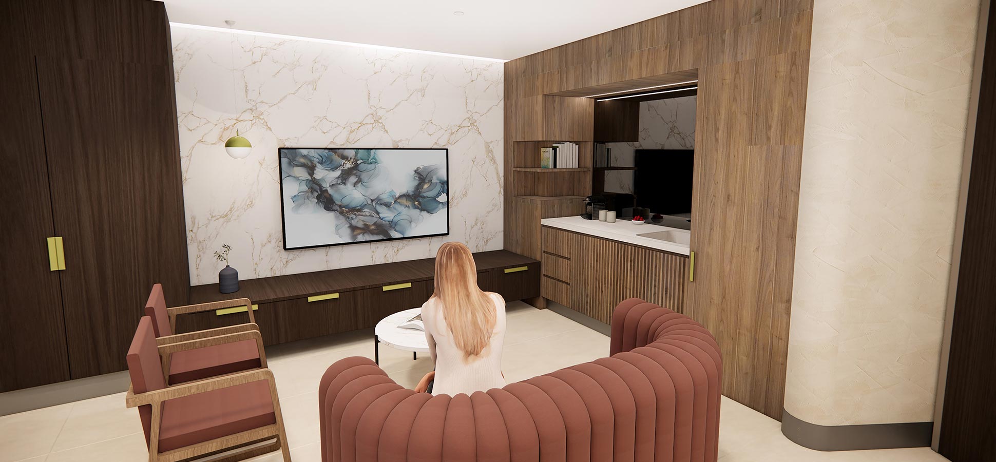 Artists impression of premium patient suite at St John of God Subiaco Hospital